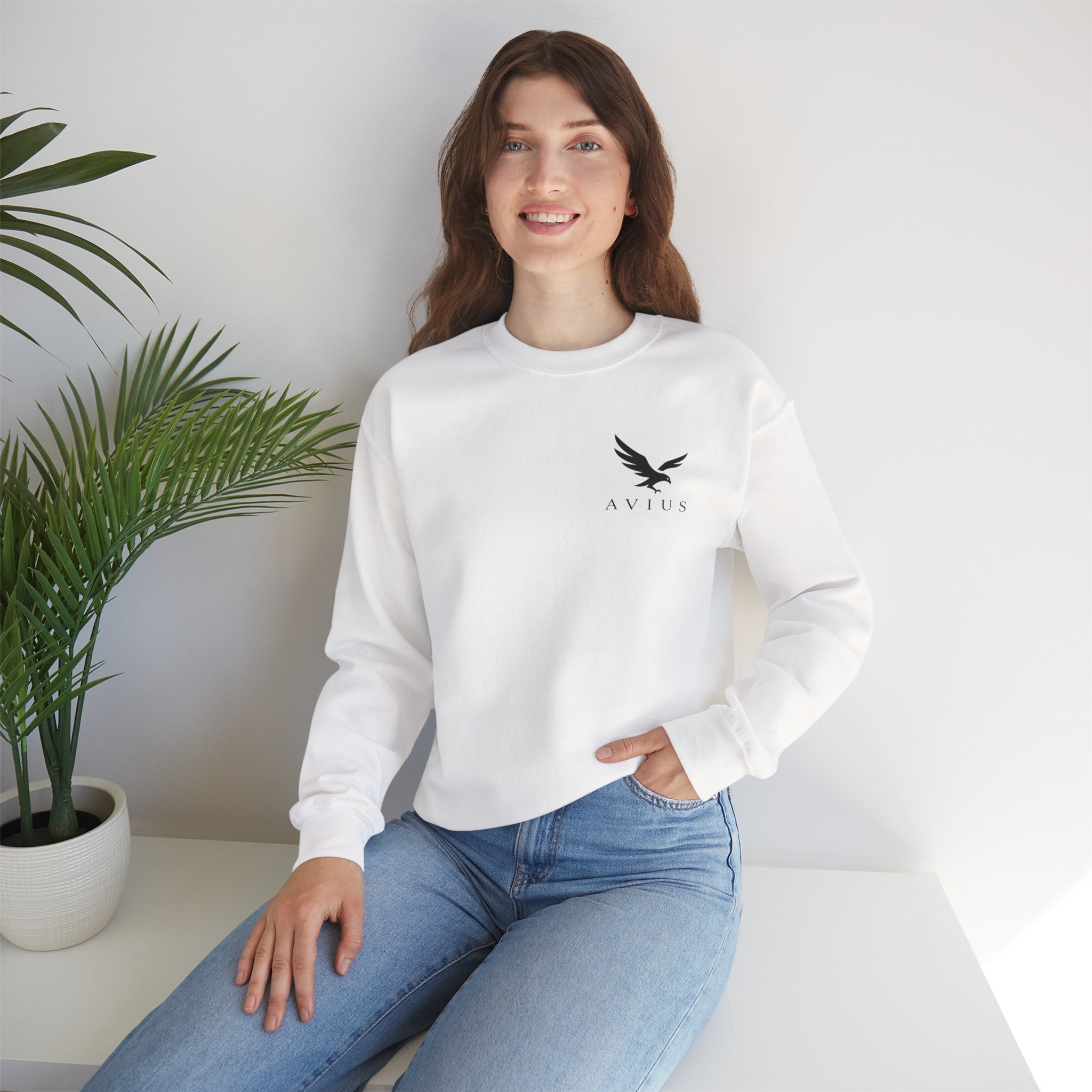 Eagle Logo Crewneck Sweatshirt — Minimal Avius Graphic