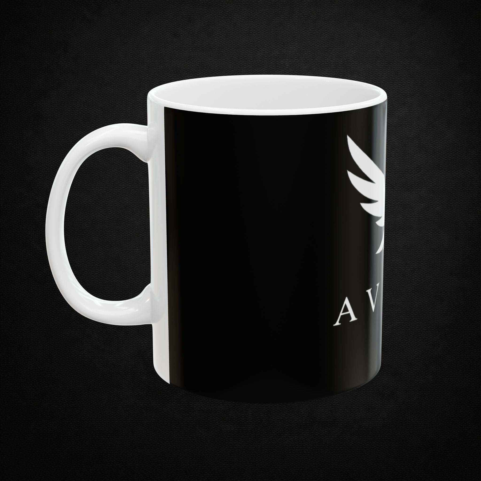 Avius Eagle Logo Ceramic Mug — Black 11oz/15oz Coffee Cup