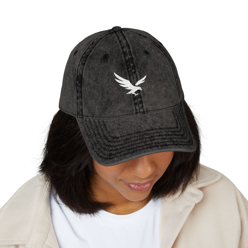 Vintage Embroidered Eagle Cap - Washed Red Baseball Hat