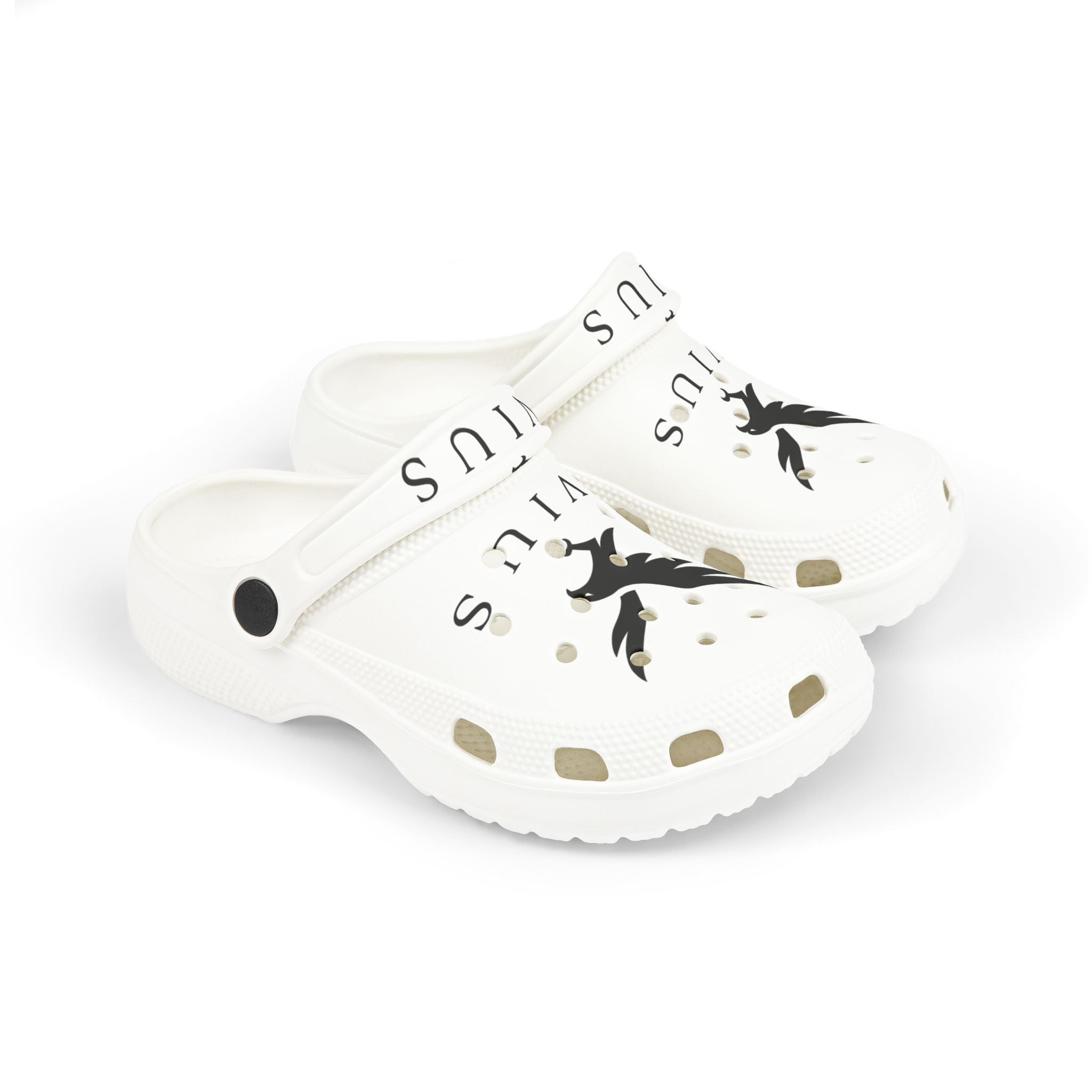 Kids EVA Foam Clogs — White 'Avius' Eagle Graphic Slip-On Shoes