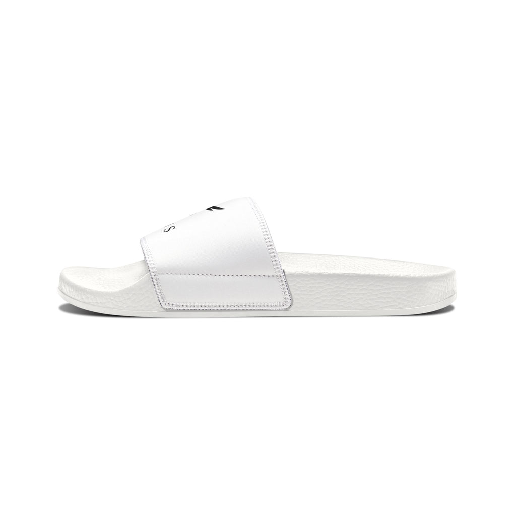 Men's Logo Slide Sandals — Removable-Strap White Pool Slides