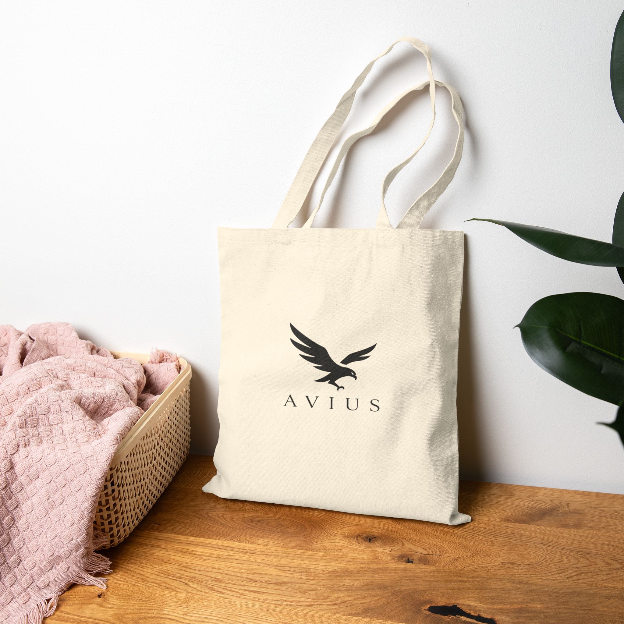 AVIUS Cotton Canvas Tote Bag — Minimalist Branded Logo Shopper