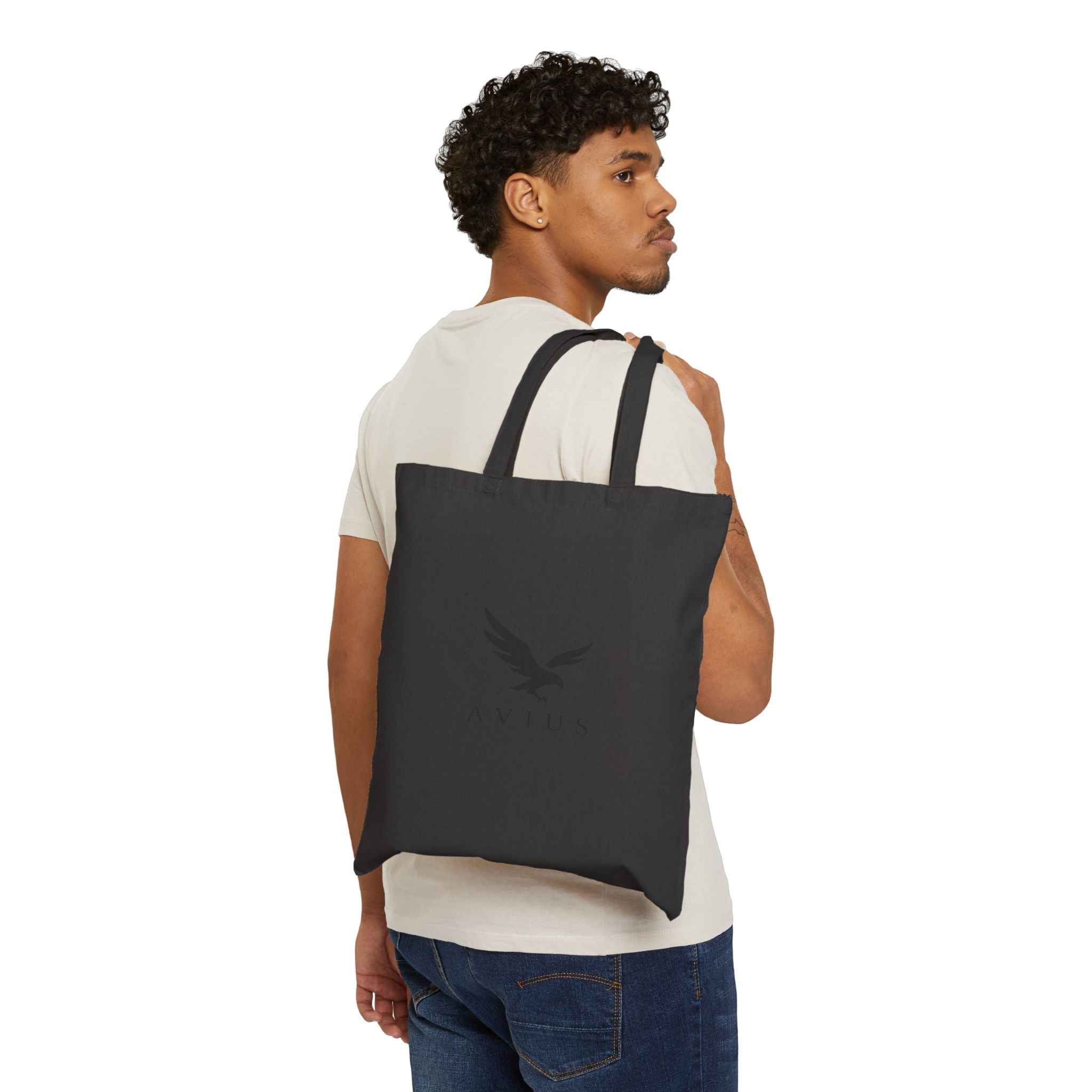 AVIUS Cotton Canvas Tote Bag — Minimalist Branded Logo Shopper