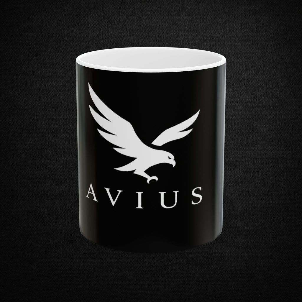 Avius Eagle Logo Ceramic Mug — Black 11oz/15oz Coffee Cup