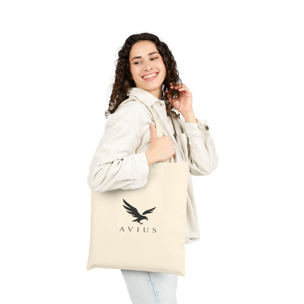 AVIUS Cotton Canvas Tote Bag — Minimalist Branded Logo Shopper