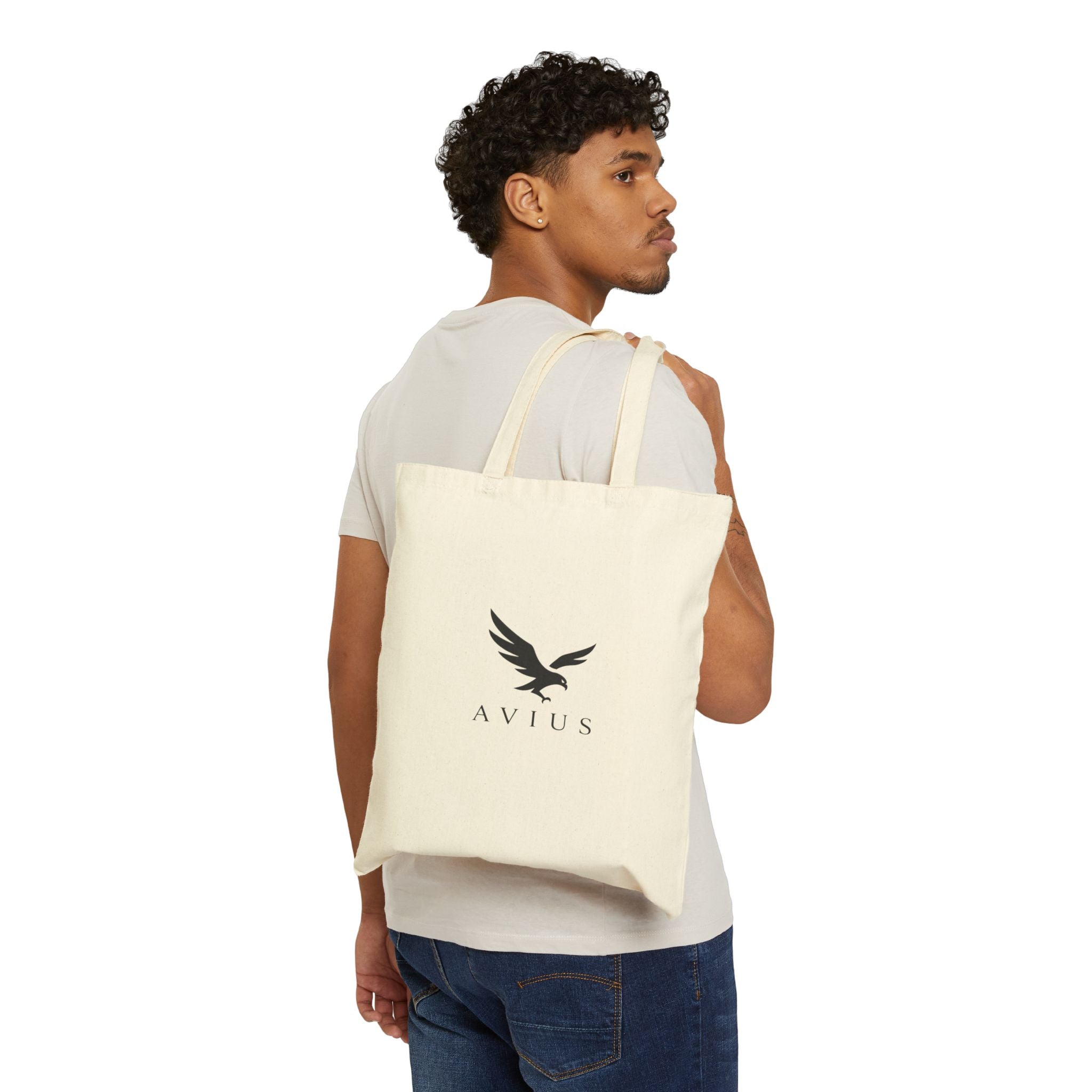 AVIUS Cotton Canvas Tote Bag — Minimalist Branded Logo Shopper