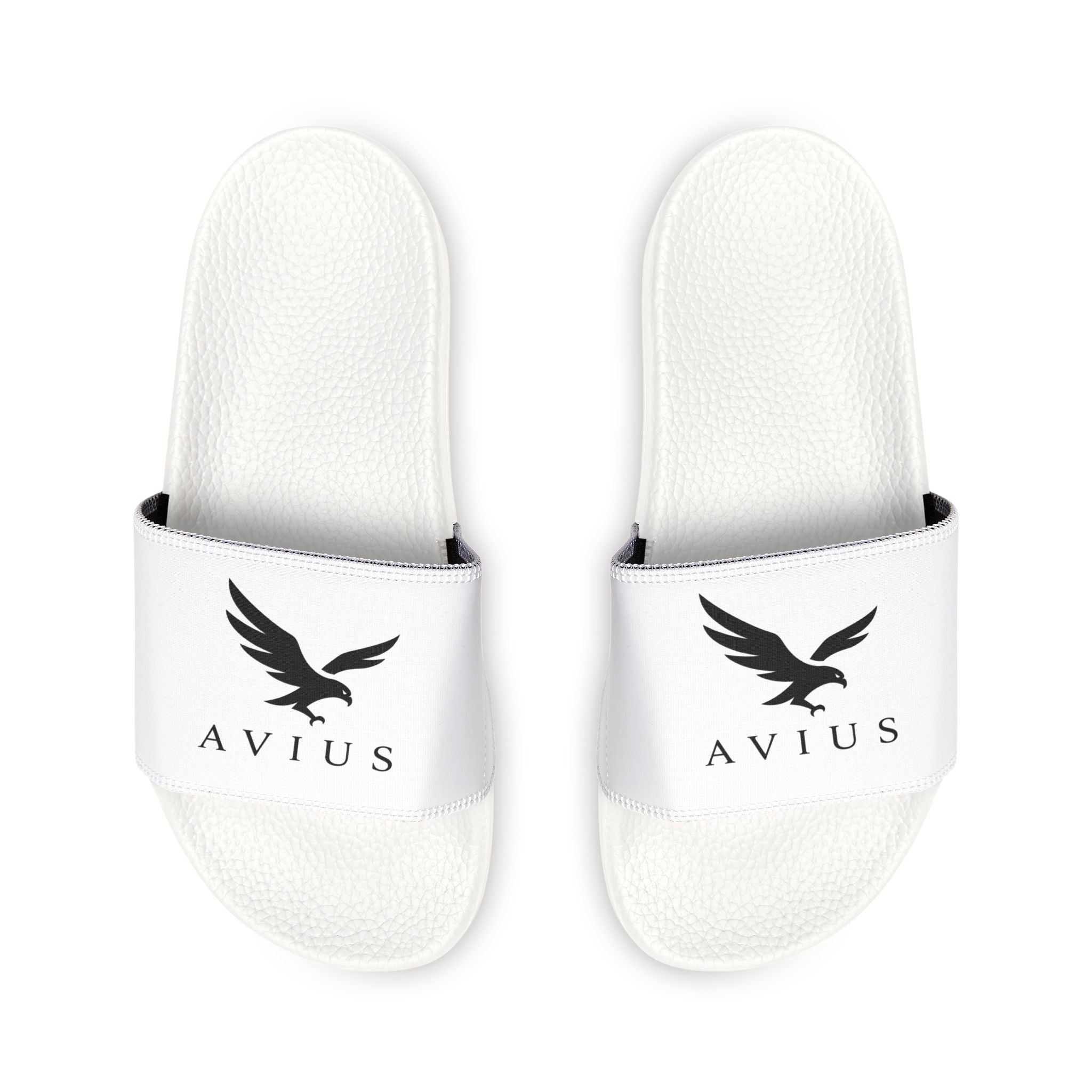 Men's Logo Slide Sandals — Removable-Strap White Pool Slides