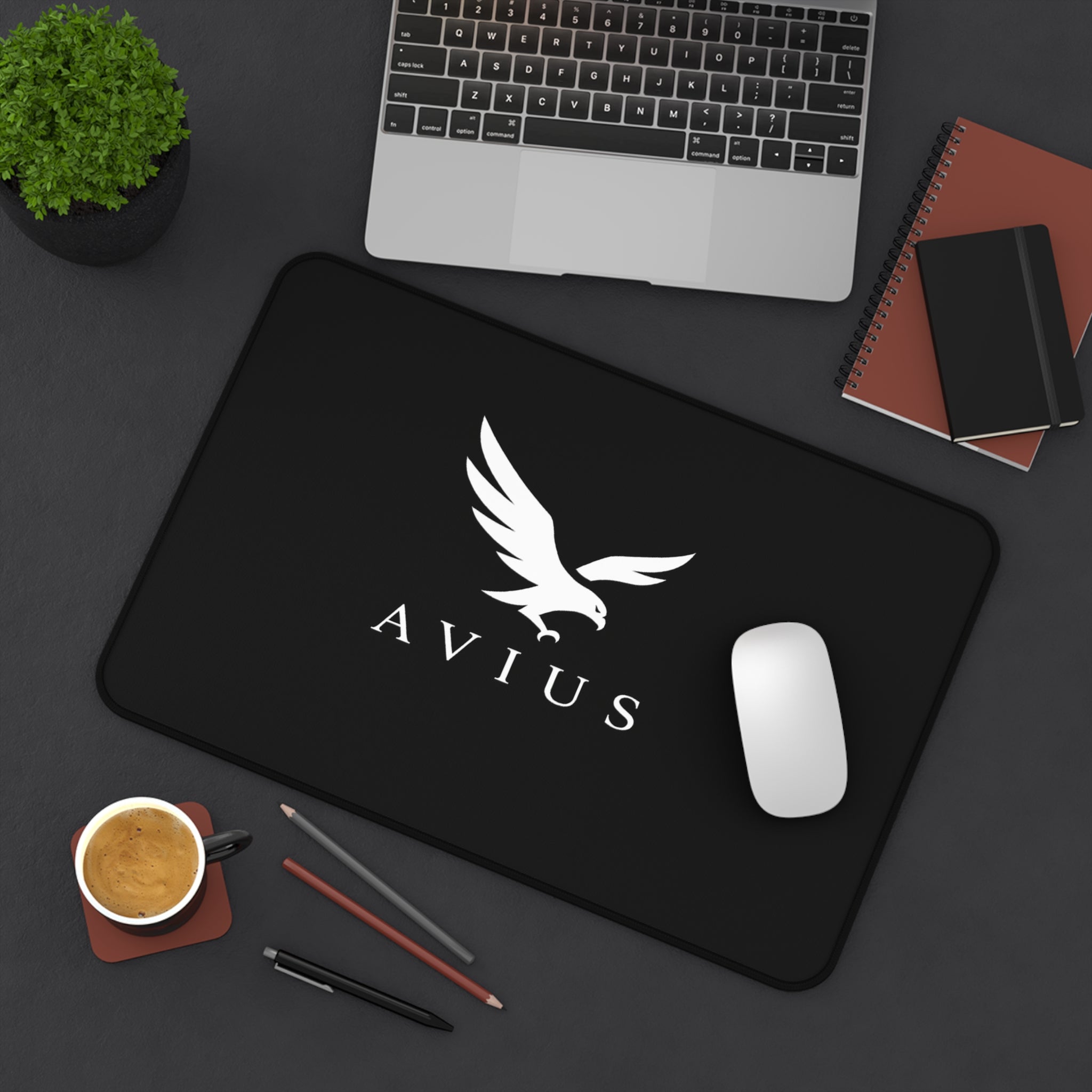 Avius Eagle Desk Mat — Black Gaming/Office Mousepad